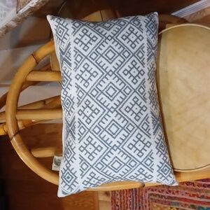 Devi Boho   Embroidery Feather  Woven Accent  Rectagular  Pillow